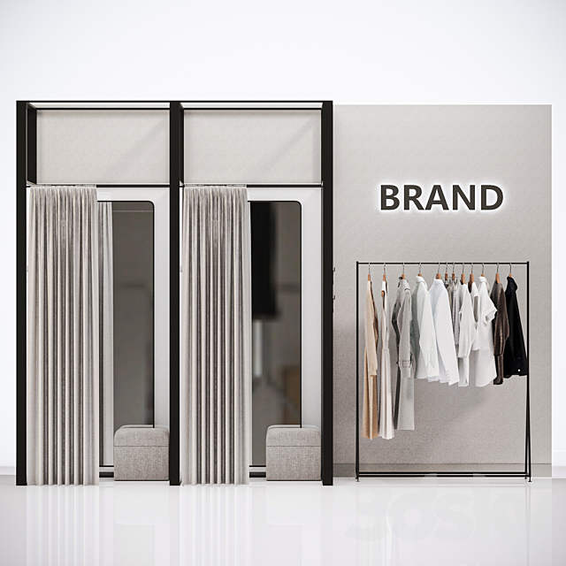 Fitting room for a clothing store 3ds Max - thumbnail 2