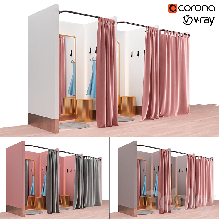 Fitting rooms 3DS Max - thumbnail 1