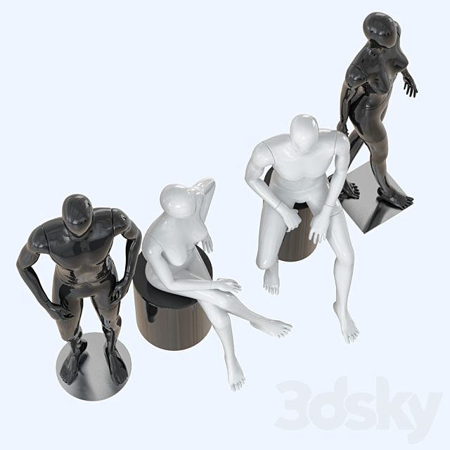 Four faceless man 31 3ds Max - thumbnail 3