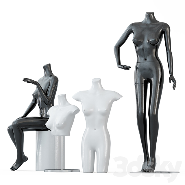 Four female mannequins 64 3DSMax File - thumbnail 2