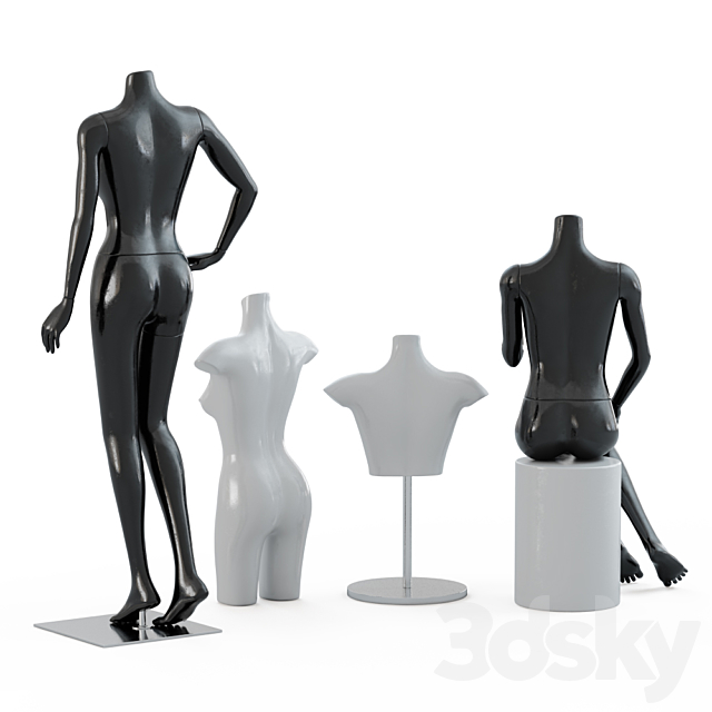 Four female mannequins 64 3DSMax File - thumbnail 5