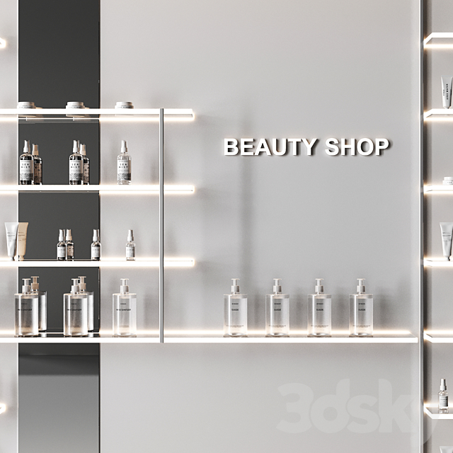 Glowing shelves for a cosmetics store 3DS Max Model - thumbnail 2