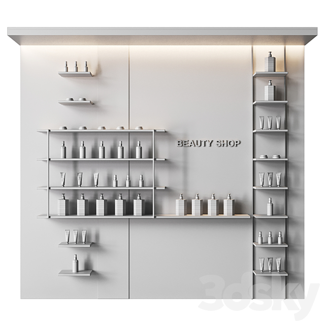 Glowing shelves for a cosmetics store 3DS Max Model - thumbnail 4