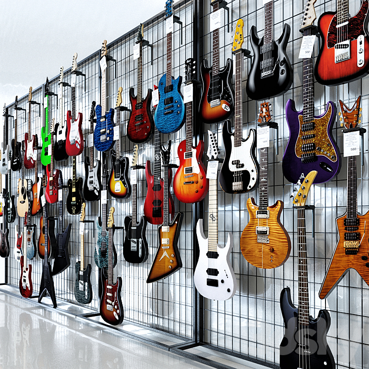 Guitar store 3DS Max - thumbnail 2