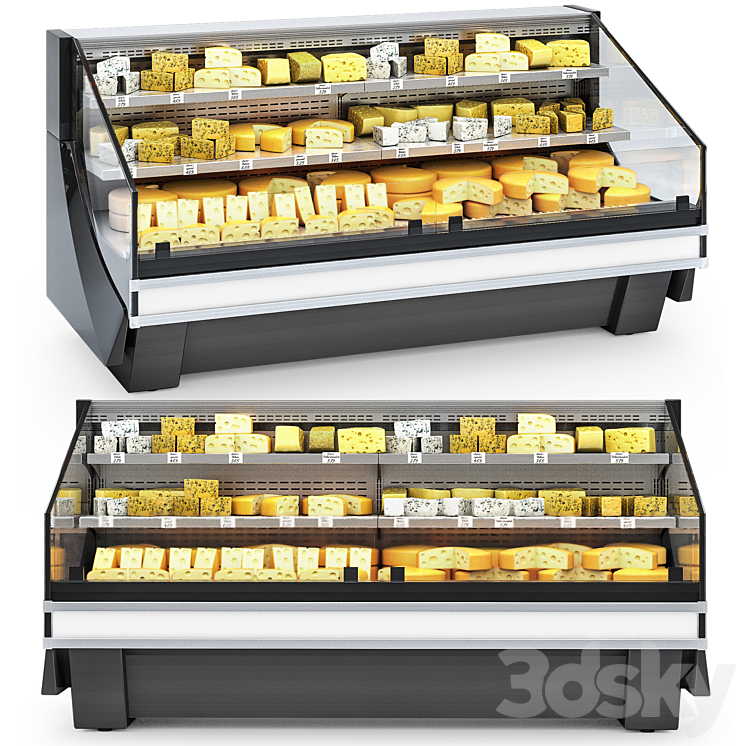 HitLine refrigerated display case with cheese 3DS Max - thumbnail 1