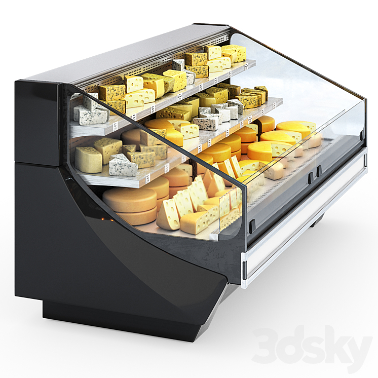 HitLine refrigerated display case with cheese 3DS Max - thumbnail 2