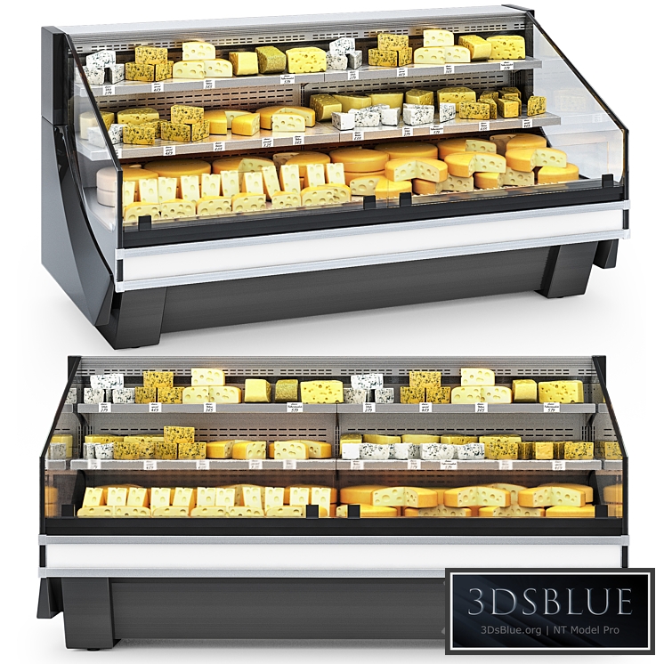 HitLine refrigerated display case with cheese 3DS Max - thumbnail 3