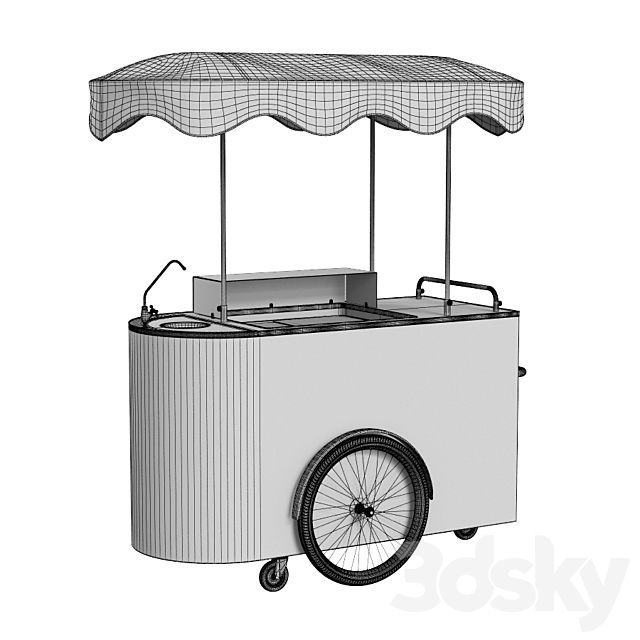 Ice Cream Trolley “Dolce Gelato” 3DS Max Model - thumbnail 2