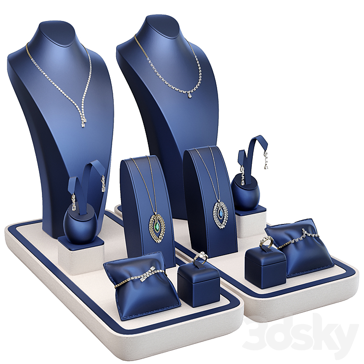 Jewelry showcase for a store 2. Jewelry stand. Display 3DS Max Model - thumbnail 2