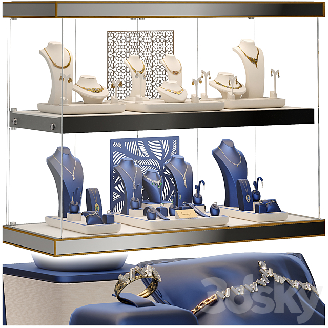 Jewelry showcase for a store 2. Jewelry stand. Display 3ds Max - thumbnail 1