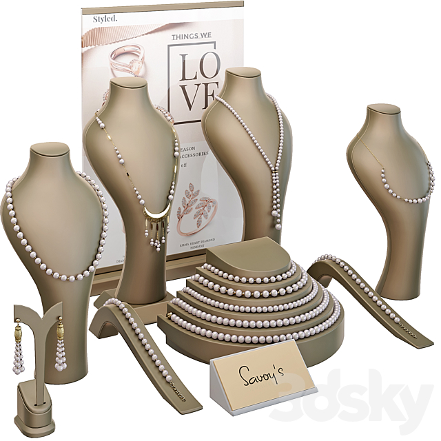 Jewelry showcase for a store 3. Jewelry stand. Display 3DSMax File - thumbnail 2