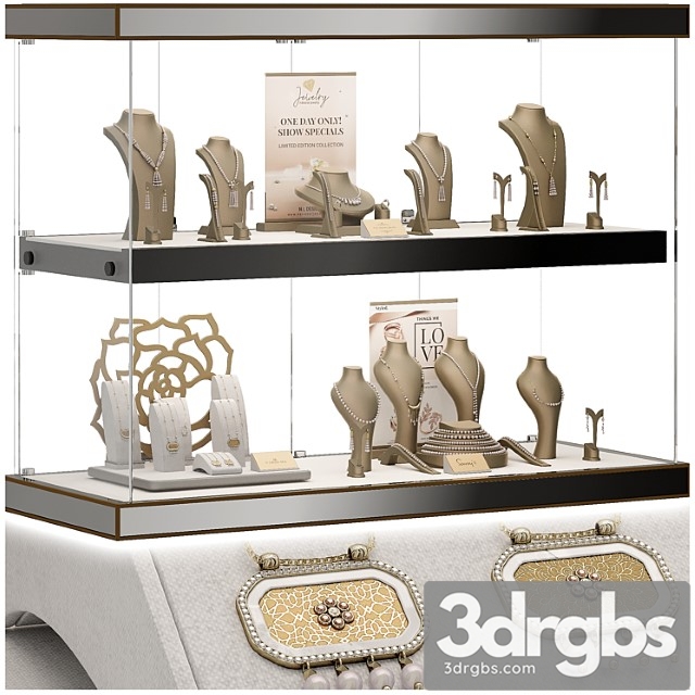 Jewelry showcase for a store 3. jewelry stand. display - thumbnail 1