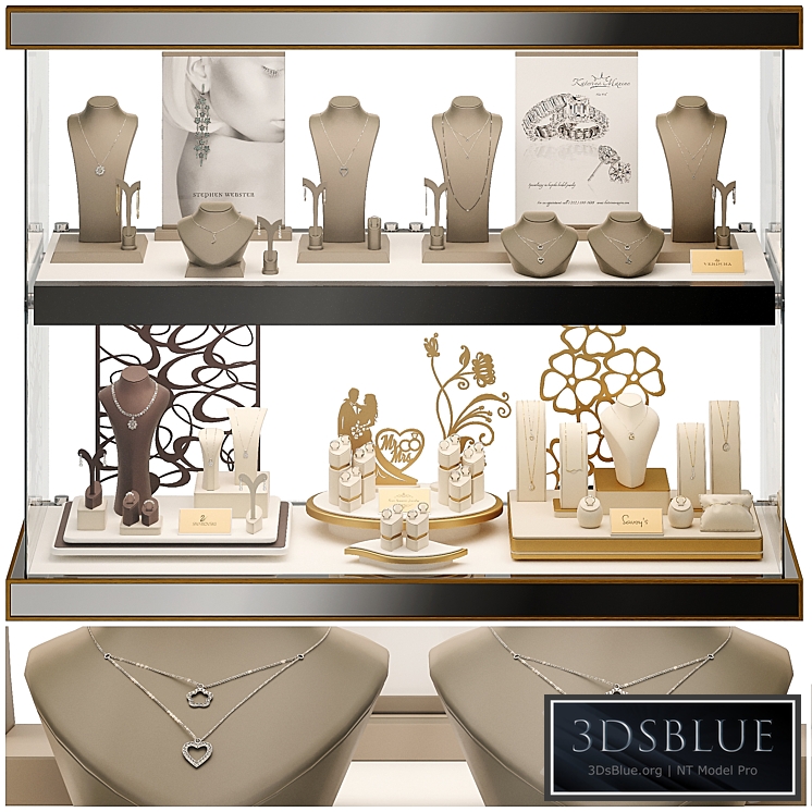 Jewelry showcase for a store. Jewelry stand. Display 3DS Max - thumbnail 3