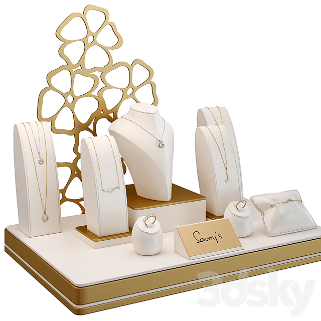 Jewelry showcase for a store. Jewelry stand. Display 3DSMax File - thumbnail 2