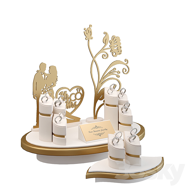 Jewelry showcase for a store. Jewelry stand. Display 3DSMax File - thumbnail 3