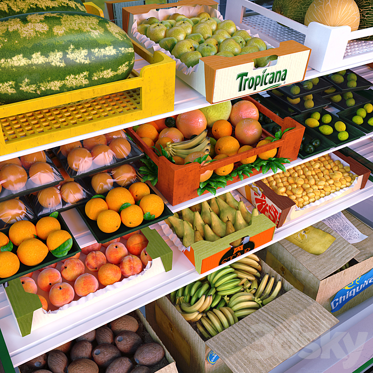 kit environment for the store: fruit department 3DS Max - thumbnail 1