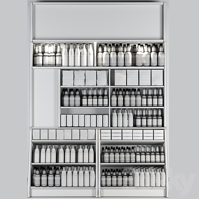 Large shelf in the supermarket with beer and cider 3DS Max Model - thumbnail 2