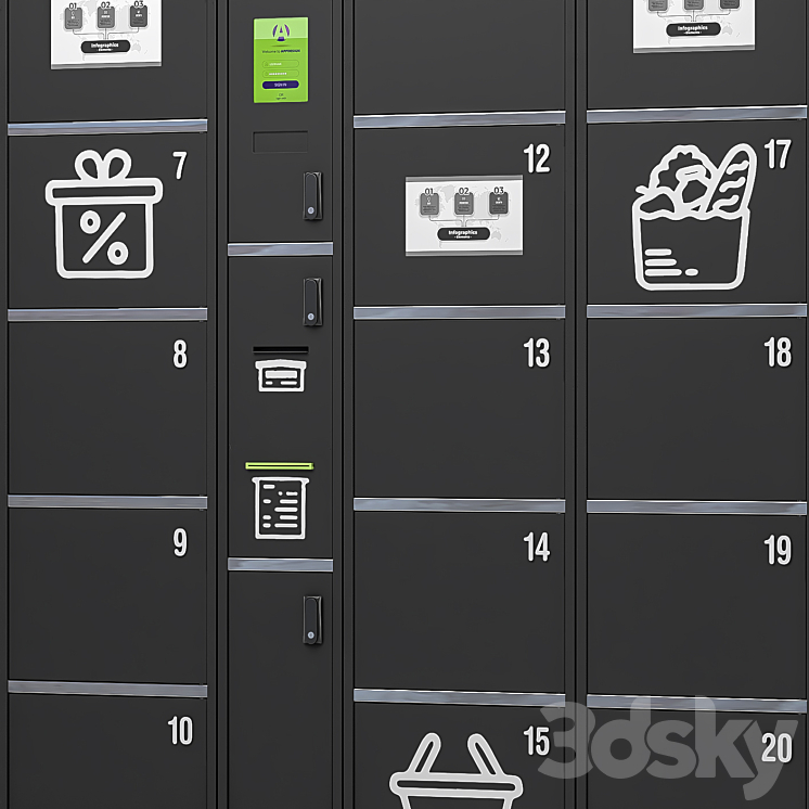 Luggage storage 3DS Max Model - thumbnail 2