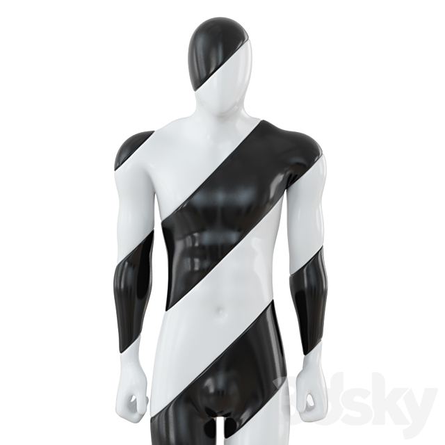 Male Mannequin with Black and White Color 57 3DSMax File - thumbnail 5