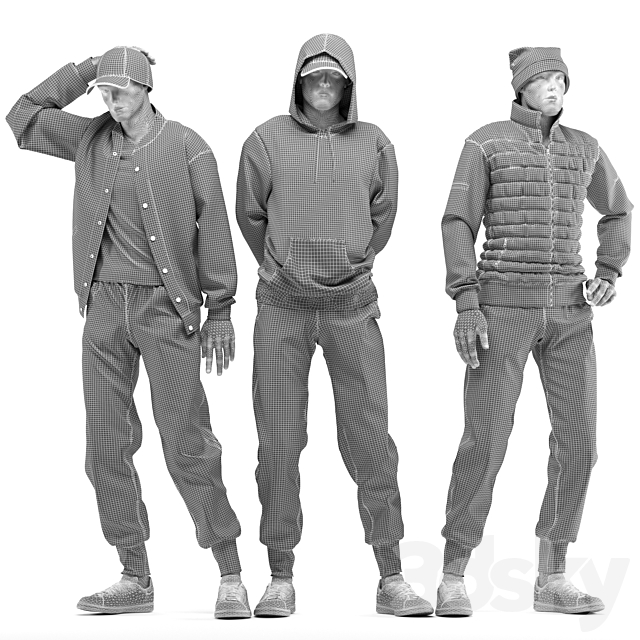 male mannequins with clothes_0.5 3DS Max Model - thumbnail 5