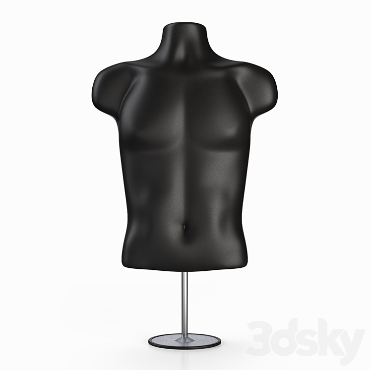 Male Torso Mannequin with t-shirt 3DS Max Model - thumbnail 2