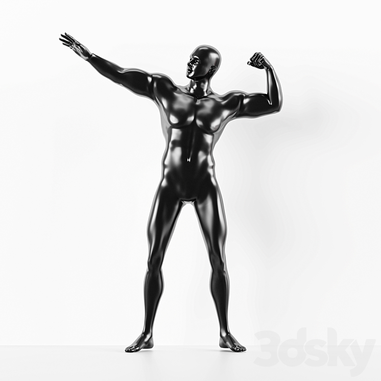 Man Muscle Pose Mannequin 3DS Max Model - thumbnail 1