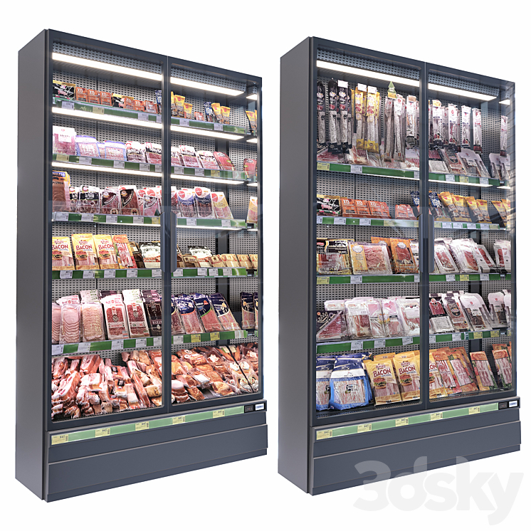 Market refrigerators 2 3DS Max Model - thumbnail 2