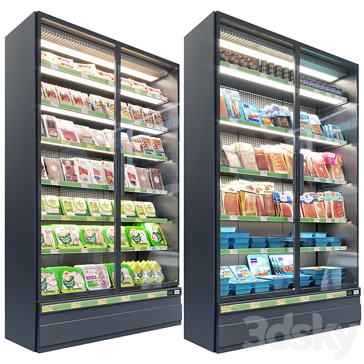 Market refrigerators 3DS Max - thumbnail 2