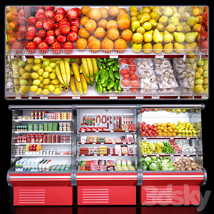 Market refrigerators 3DS Max - thumbnail 1