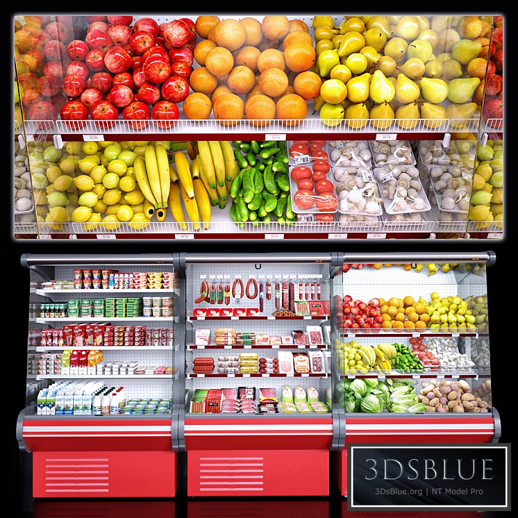 Market refrigerators 3DS Max - thumbnail 3