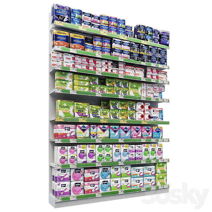 Market shelves 3DS Max Model - thumbnail 2