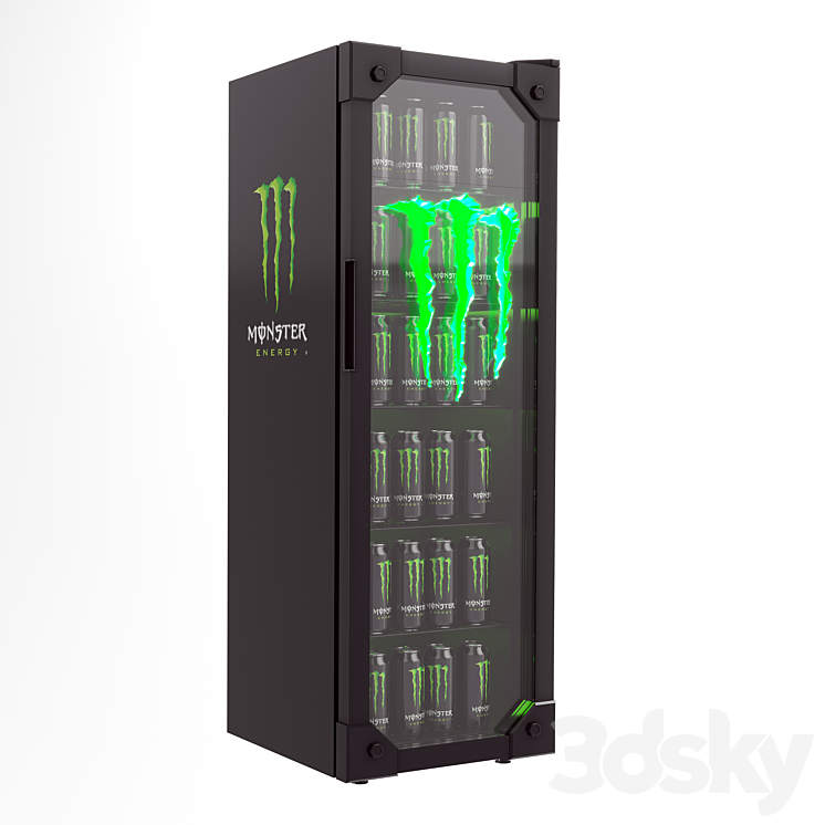 Monster Energy Drink Fridge 3DS Max Model - thumbnail 1