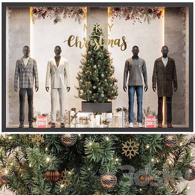 New Year showcase of the clothing shop 02 3ds Max - thumbnail 1