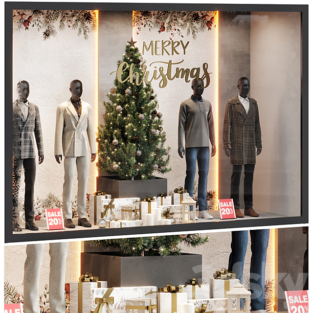 New Year showcase of the clothing shop 02 3ds Max - thumbnail 2