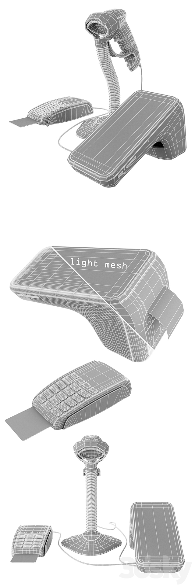 Online  POS cash desk Evotor 7-3 3DSMax File - thumbnail 3