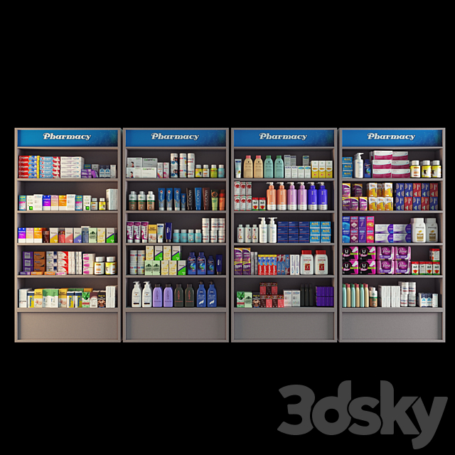 pharmacy showcase vol-01 3DS Max Model - thumbnail 3