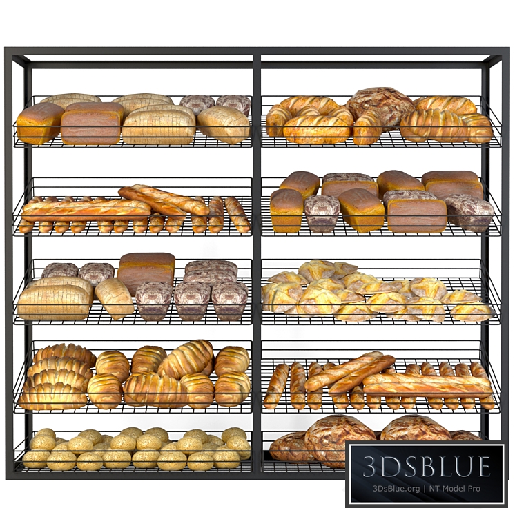 Rack in the bakery. Bread 3DS Max - thumbnail 3