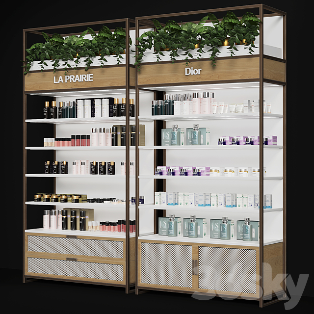 Rack with cosmetics 3 3DS Max Model - thumbnail 2