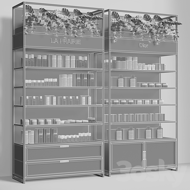 Rack with cosmetics 3 3DS Max Model - thumbnail 4