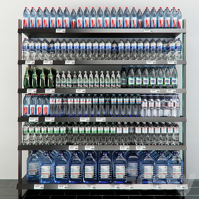 Rack with mineral water 3ds Max - thumbnail 1