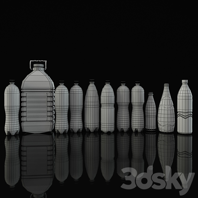 Rack with mineral water 3ds Max - thumbnail 3