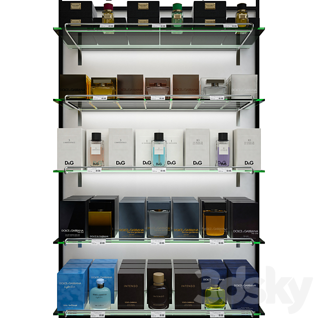 Rack with perfumery Dolce & Gabbana 3DS Max Model - thumbnail 2