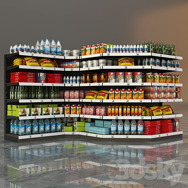 Racks for the store with filling. 3DS Max Model - thumbnail 2