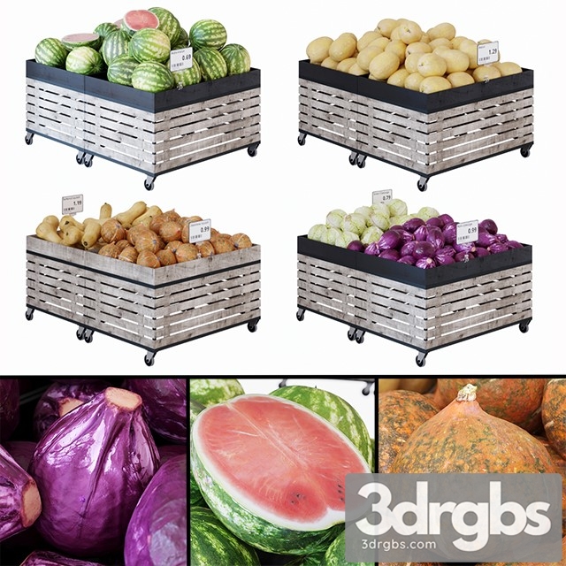 Racks for Vegetables Fruits 3dsmax Download - thumbnail 1