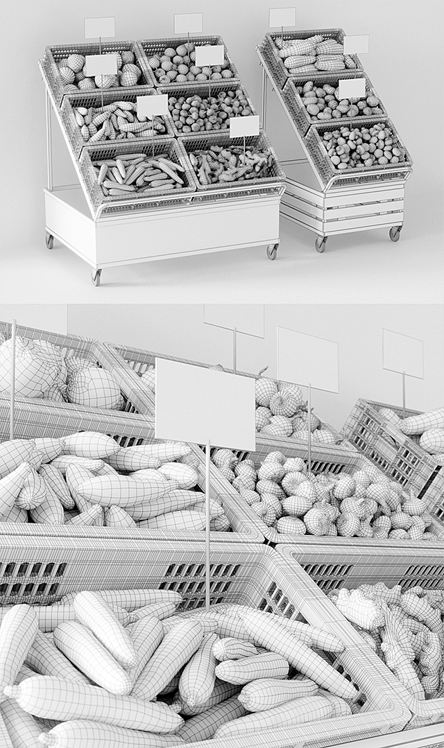 Racks with vegetables 3DSMax File - thumbnail 3