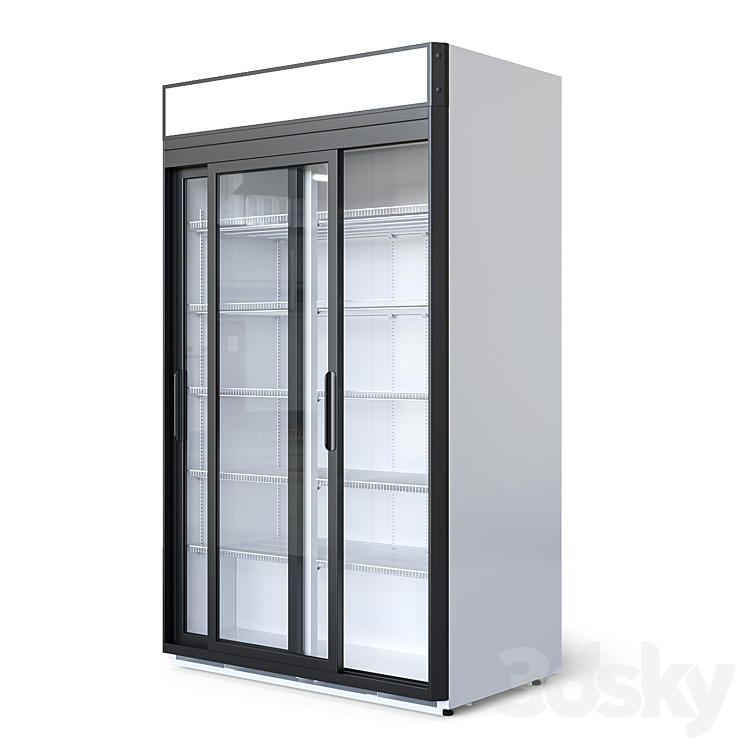 Refrigerated cabinet 1.12 compartment 3DS Max Model - thumbnail 2