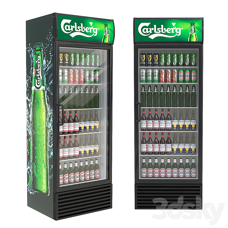 Refrigerated cabinet with drinks 3DS Max - thumbnail 1