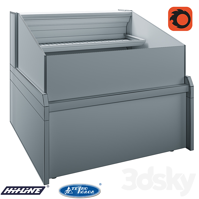 Refrigerated display case 1622 Missouri AC 120 cascade fish self 120-DPLM 3DS Max Model - thumbnail 2