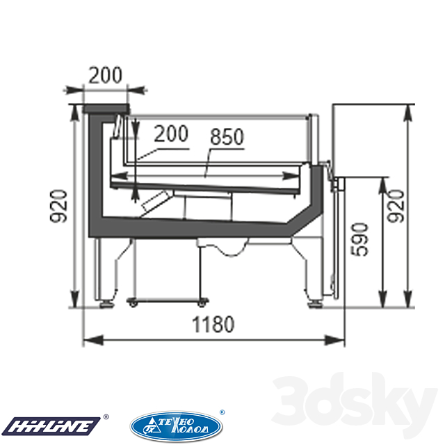 Refrigerated display case 1625 Missouri AC 120 M0 self 092-DLA 3DS Max Model - thumbnail 2