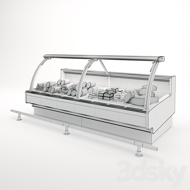 Refrigerated display case Aurora. 3DS Max Model - thumbnail 3